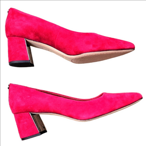 Donald J. Pliner Suzette Bordeaux Burgundy Point Toe Kid Suede Leather Heel Pump